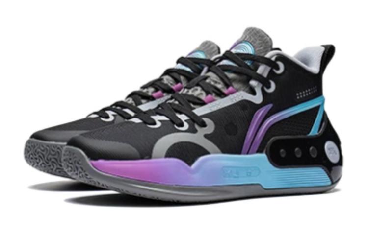 Shop (JR) Li-Ning Yushuai 16 Mid 'Hitam Ungu Biru' Sepatu Sneaker YKBS100-5