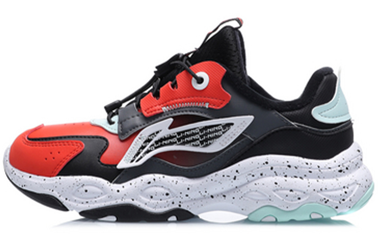 (Youth) Li-Ning Casual Sneaker 'Black Red Fleece'