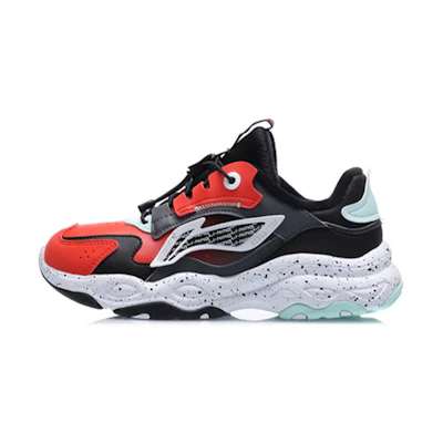 (Youth) Li-Ning Casual Sneaker 'Black Red Fleece'