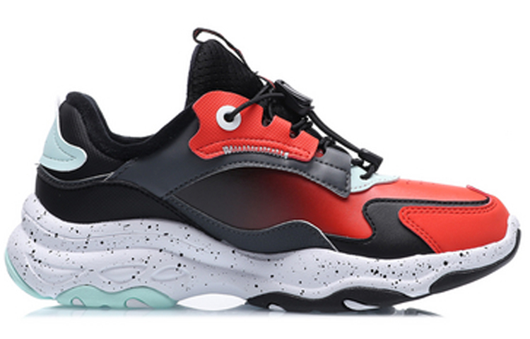 (Youth) Li-Ning Casual Sneaker 'Black Red Fleece' 圖 2