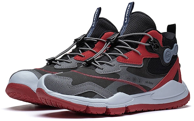 (JR) Li-Ning Pertengahan Tinggi 'Hitam Kelabu' YKES010-3 Lookbook (JR) Li-Ning Pertengahan Tinggi 'Hitam Kelabu' YKES010-3