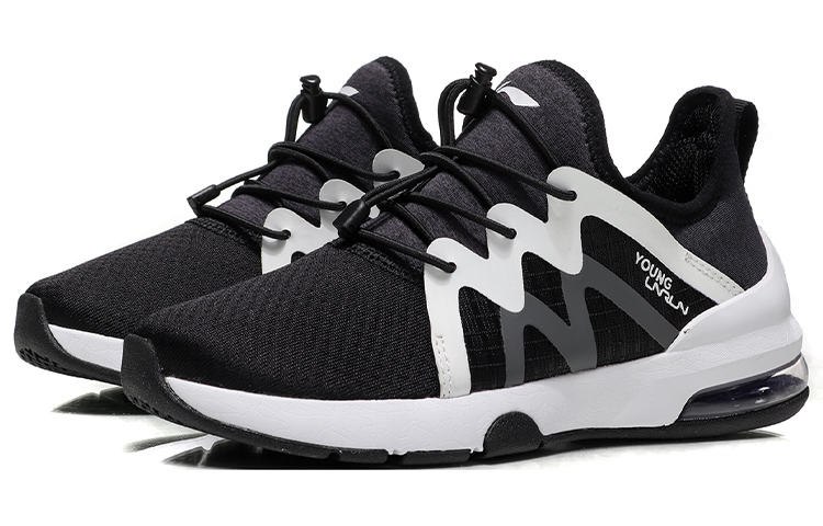 (Youth) Li-Ning Running Shoes 'Black White' 圖 3