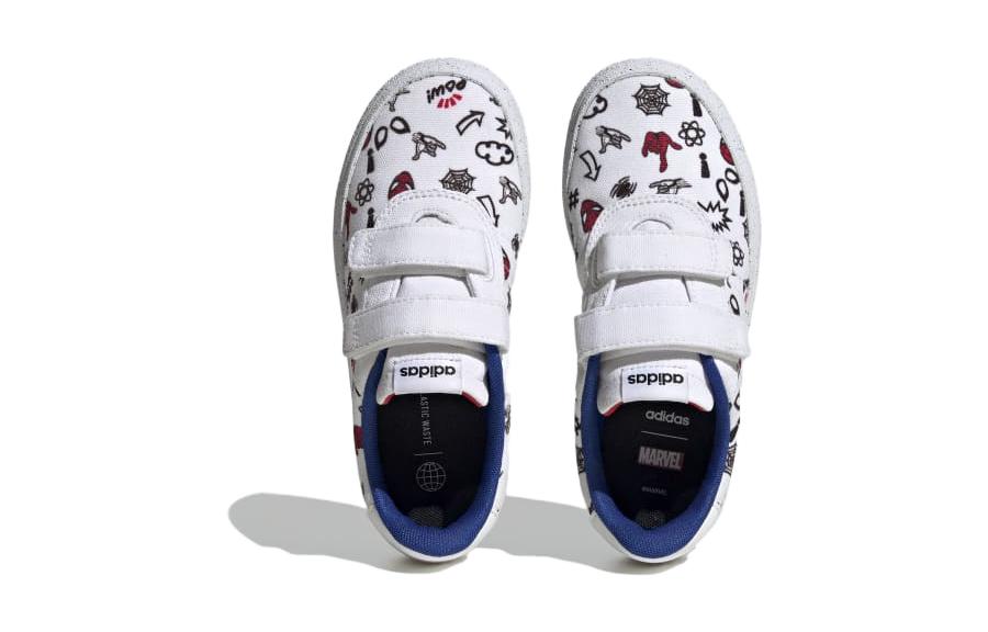 Lookbook 兒童 MARVEL/漫威 x adidas VULCRAID3R 舒適百搭 低幫 兒童板鞋 白黑紅色
