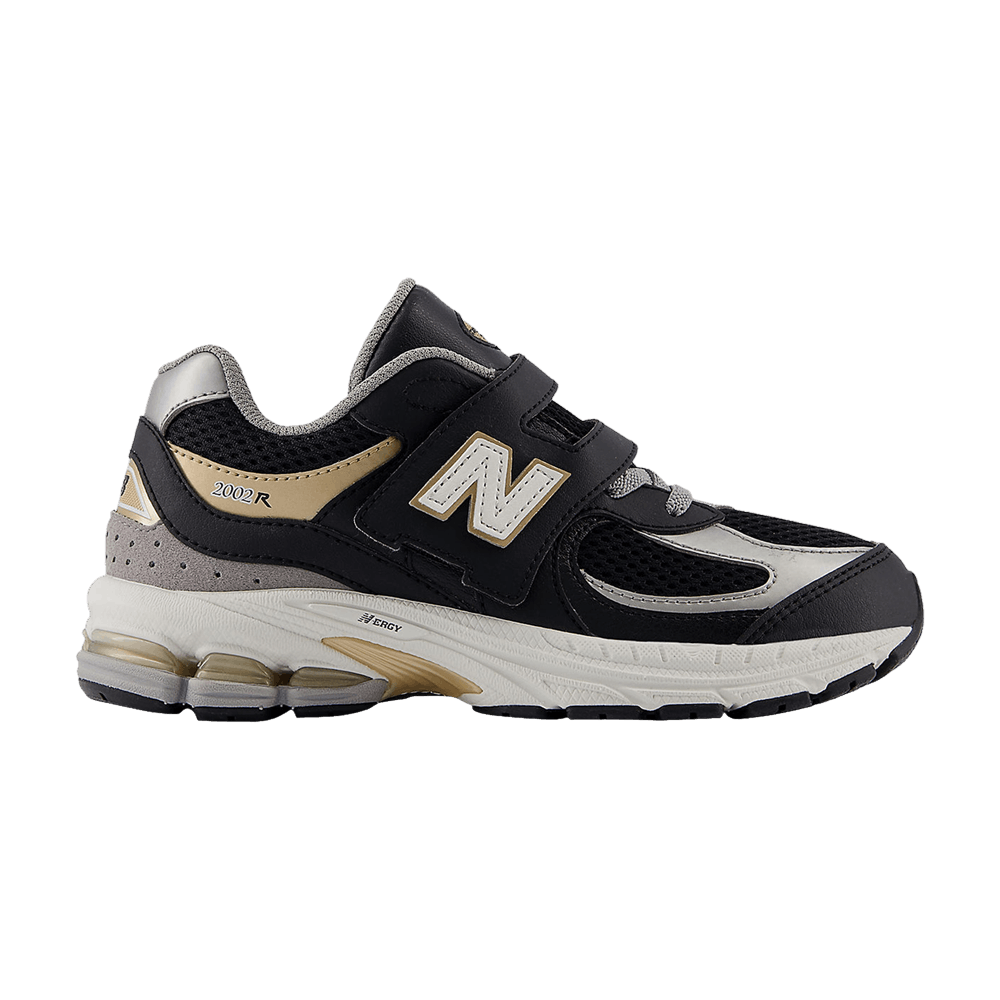 (Youth) New Balance 2002R Hook & Loop Little Kid Wide 'Black Sea Salt Gold' PV2002PO-W