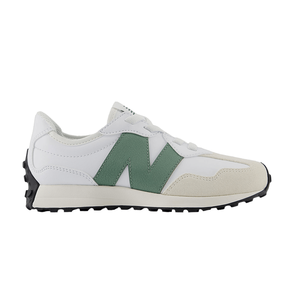 (Youth) New Balance 327 Bungee Lace Little Kid Wide 'White Dark Juniper' PH327SJ-W
