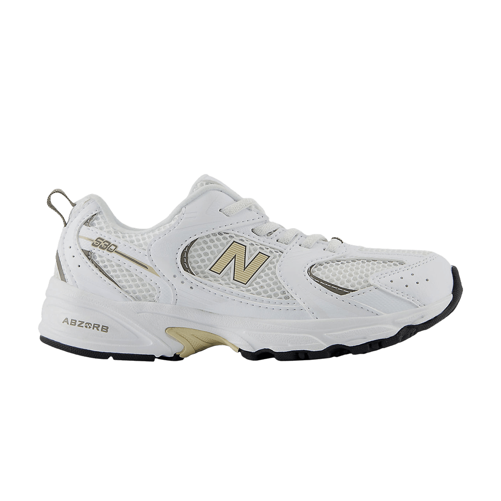 (Youth) New Balance 530 Bungee Lace Little Kid Wide 'White Khaki' PZ530SO-W