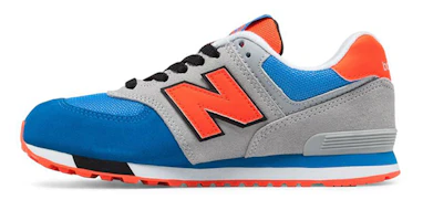 (Youth) New Balance 574 Big Kid 'Grey Blue Orange' KL574WJG (Youth) New Balance 574 Big Kid 'Grey Blue Orange' KL574WJG