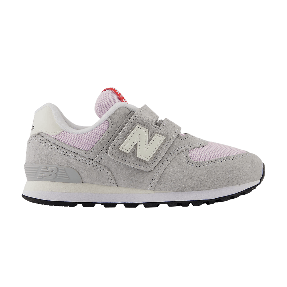 (Youth) NB 574 Hook & Loop Little Kid Wide 'Brighton Grey Light Raspberry'