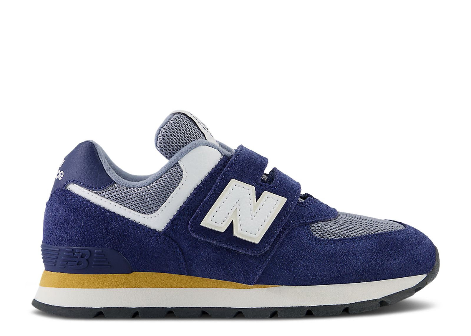 (Youth) New Balance 574 Hook & Loop Little Kid Wide 'Navy Blue Rabbit Grey' PV574DNH-W