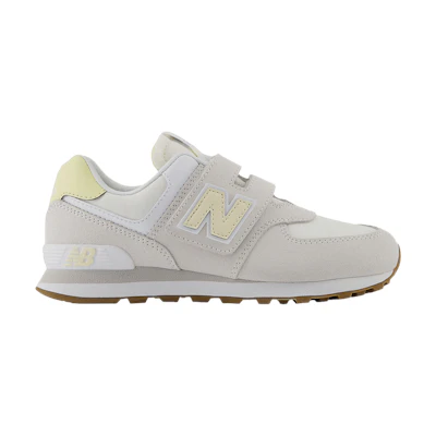 (Youth) NB 574 Hook & Loop Little Kid Wide 'Grey Yellow'