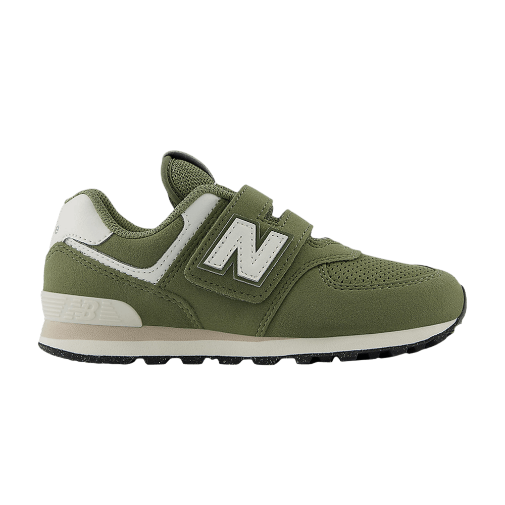 (Youth) New Balance 574 Hook & Loop Little Kid Wide 'Dark Olivine' PV574GCE-W