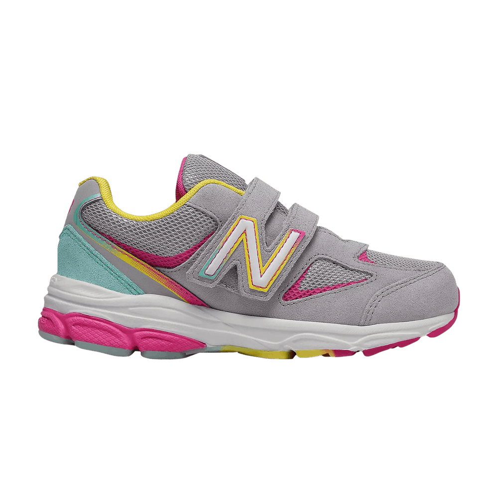 (Youth) New Balance 888v2 Hook & Loop Wide 'Grey Rainbow' PO888GR2-W