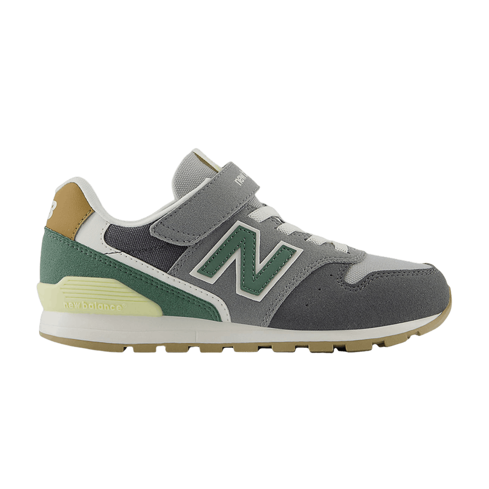 (Youth) New Balance 996 Hook & Loop Little Kid Wide 'Black Cement New Spruce' YV996RB3-W
