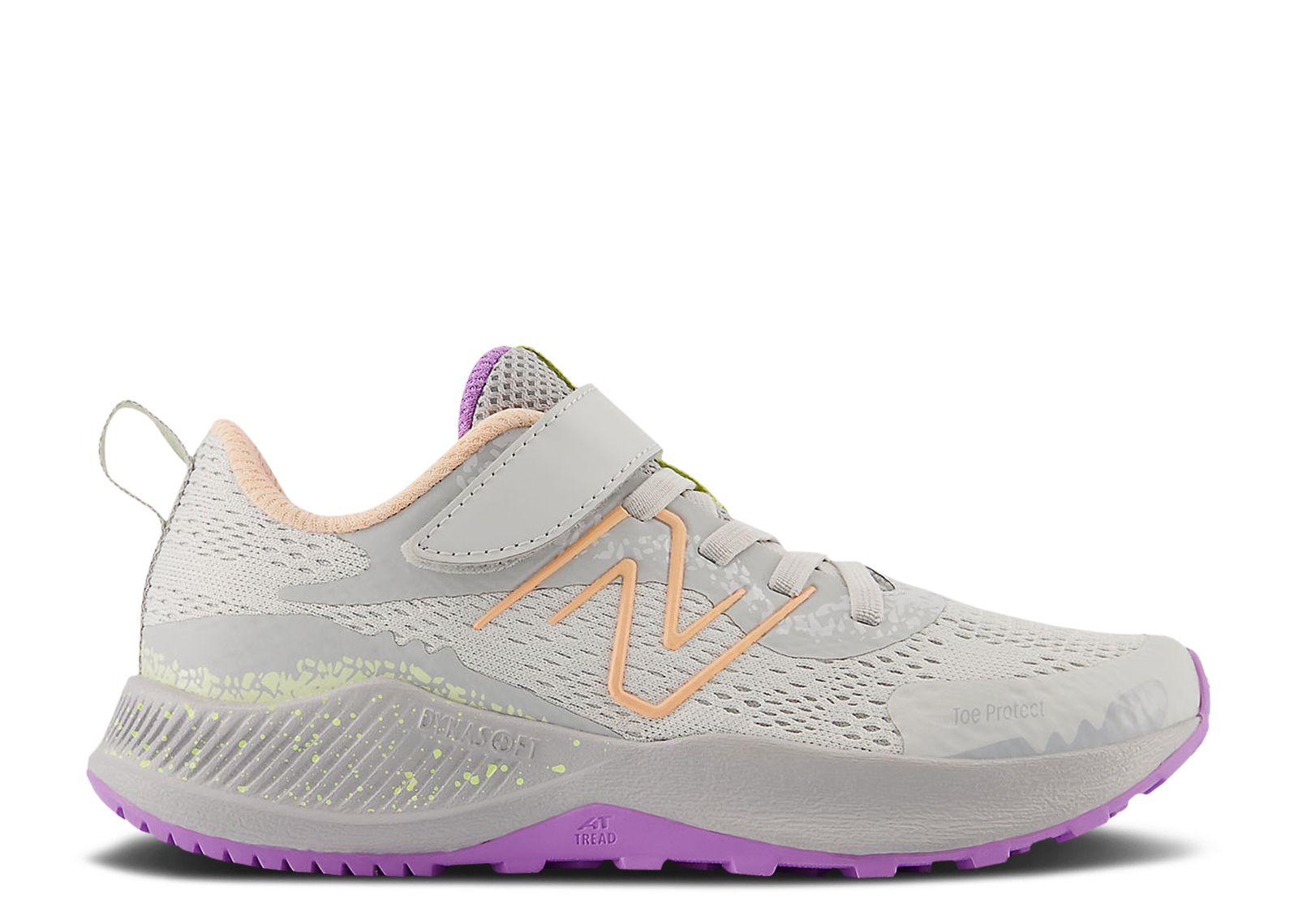 (Youth) New Balance DynaSoft Nitrel v5 Bungee Lace Little Kid Wide 'Grey Matter Purple Fade' PANTRLC5-W