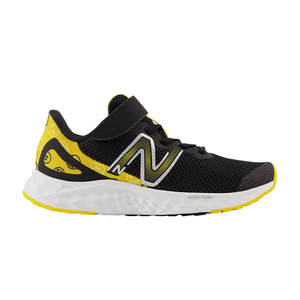 (Youth) New Balance Fresh Foam Arishi v4 Bungee Lace Top Strap Wide 'Black Marigold Smiley' PAARIBY4-W