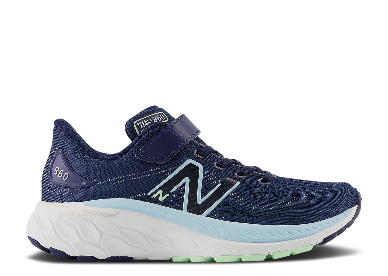(Youth) New Balance Fresh Foam X 860v13 Bungee Lace Top Strap Little Kid Wide 'Navy Bleach Blue' PA860N13-W