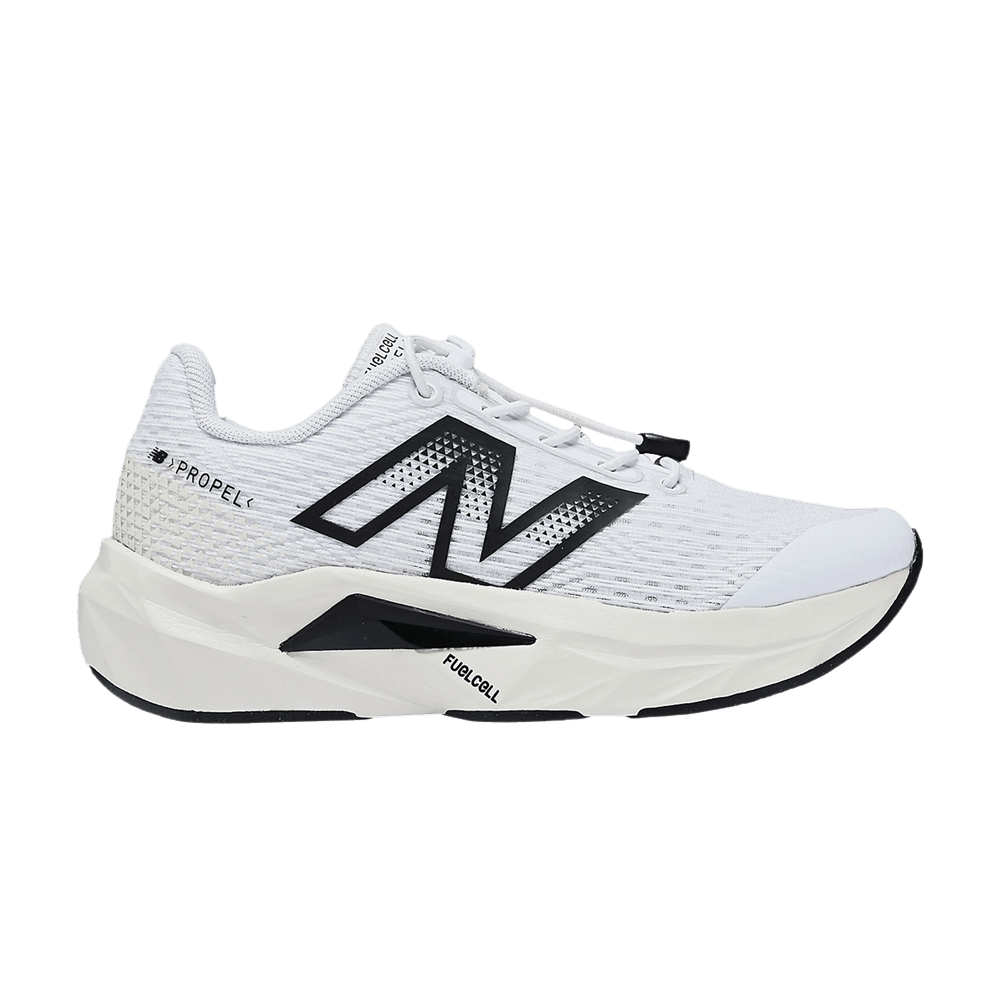 (Youth) New Balance FuelCell Propel v5 Bungee Lace Little Kid Wide 'White Black' PAFCPRC5-W