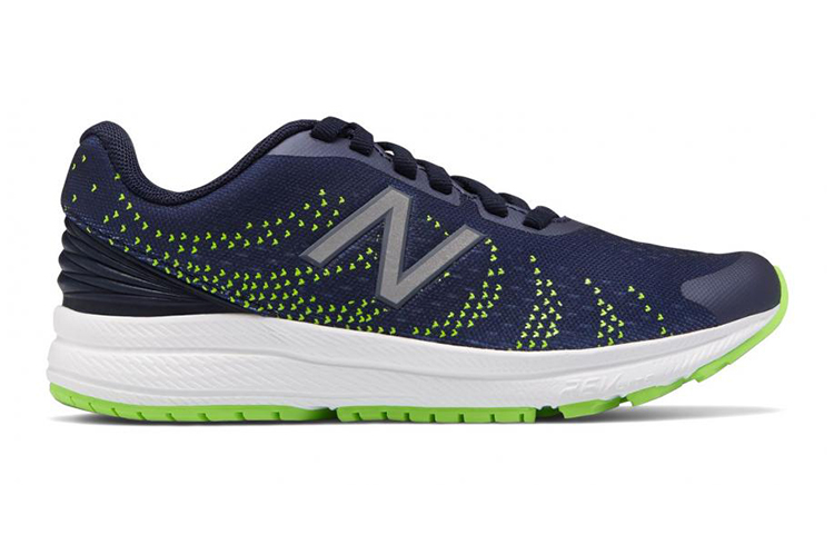 Order (JR) New Balance FuelCore Rush v3 ''Donkerblauw Neon Groen'' KJRUSN1G