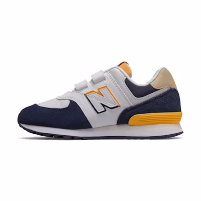 (Youth) NB NBHook and Loop 574 Yellow/Blue/ 'Red'