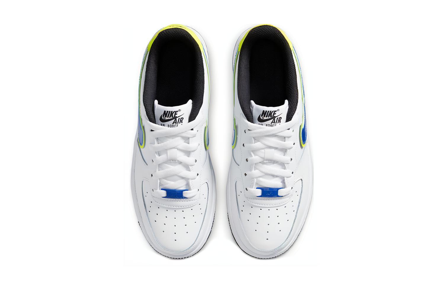 Lookbook (JR) Nike Air Force 1 '07 GS 'Volt Racer Blue' – Kasut Kanak-kanak volt biru neon. DB1555-100
