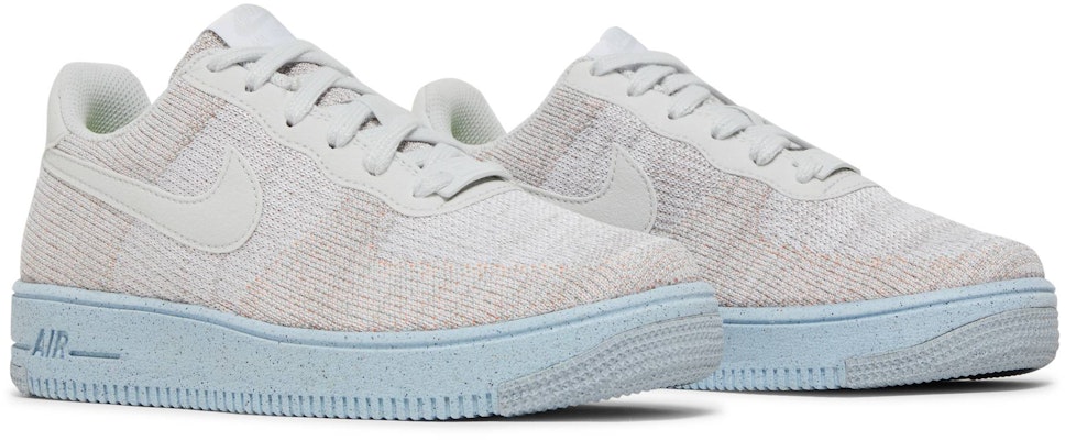 Nike Air Force 1 Low Crater Flyknit 編織 經典休閒 透氣 低幫 板鞋 GS 米白藍 Cheap Nike Air Force 1 Low Crater Flyknit 編織 經典休閒 透氣 低幫 板鞋 GS 米白藍