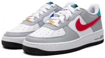 (JR) Nike Air Force 1 LE 'Gris Rojo Azul' HF0743-161 Lookbook (JR) Nike Air Force 1 LE 'Gris Rojo Azul' HF0743-161