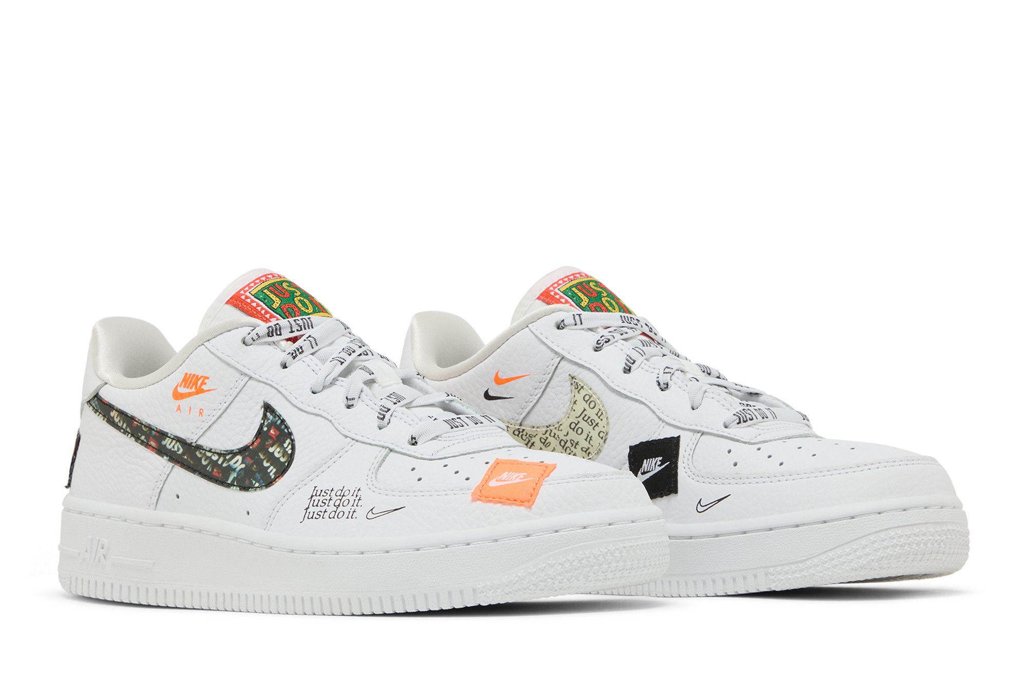 Cheap Nike Air Force 1 Low Just Do It Pack 空軍一號 塗鴉 低筒 板鞋 GS 白黑