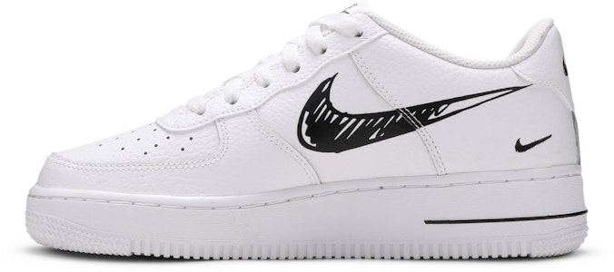 Nike Air Force 1 Low 塗鴉 低筒 板鞋 GS 白黑 Lookbook Nike Air Force 1 Low 塗鴉 低筒 板鞋 GS 白黑