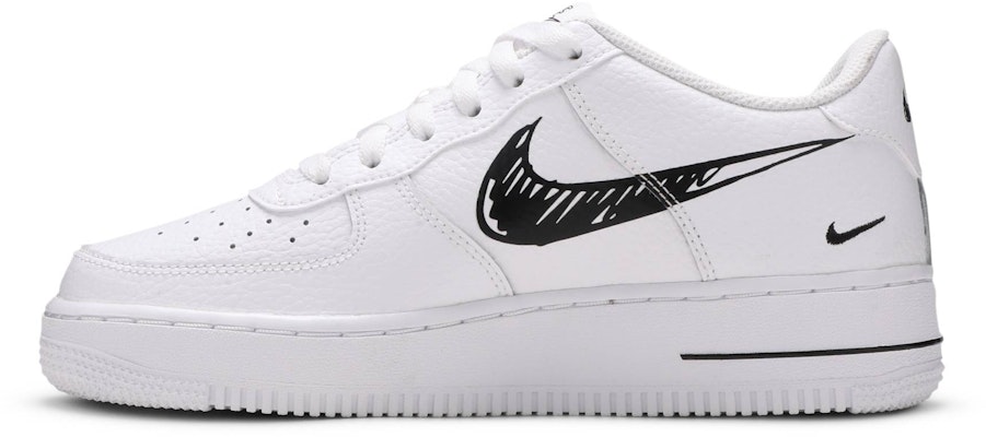 (JR) Nike Air Force 1 Low 'Doodle Swoosh - Putih Hitam' DM3177-100 Lookbook (JR) Nike Air Force 1 Low 'Doodle Swoosh - Putih Hitam' DM3177-100