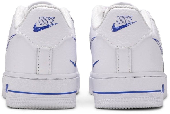(JR) Nike Air Force 1 Low 'Doodle Swoosh - Blanco Racer Azul' DM3177-102 Details for (JR) Nike Air Force 1 Low 'Doodle Swoosh - Blanco Racer Azul' DM3177-102