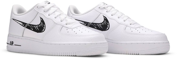 (JR) Nike Air Force 1 Low 'Doodle Swoosh - Putih Hitam' DM3177-100 Cheap (JR) Nike Air Force 1 Low 'Doodle Swoosh - Putih Hitam' DM3177-100