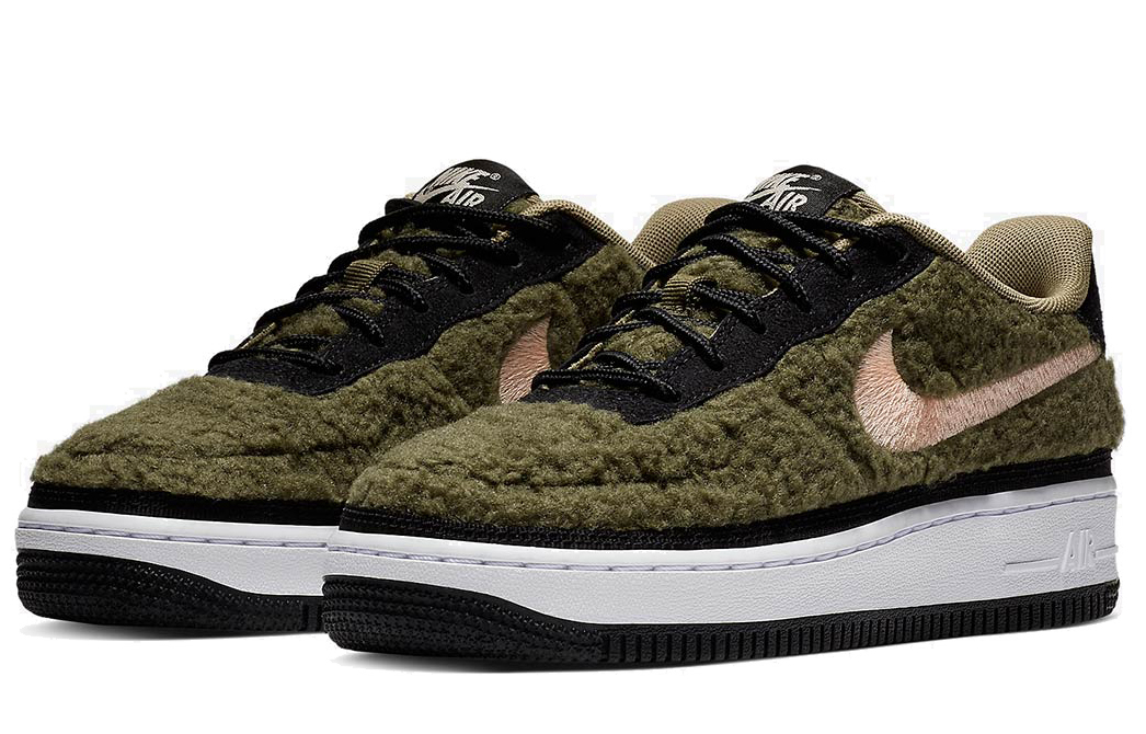 Lookbook (JR) Nike Air Force 1 Low 'Shearling' Lelaki/Wanita Kasut Stylish AV6673-300