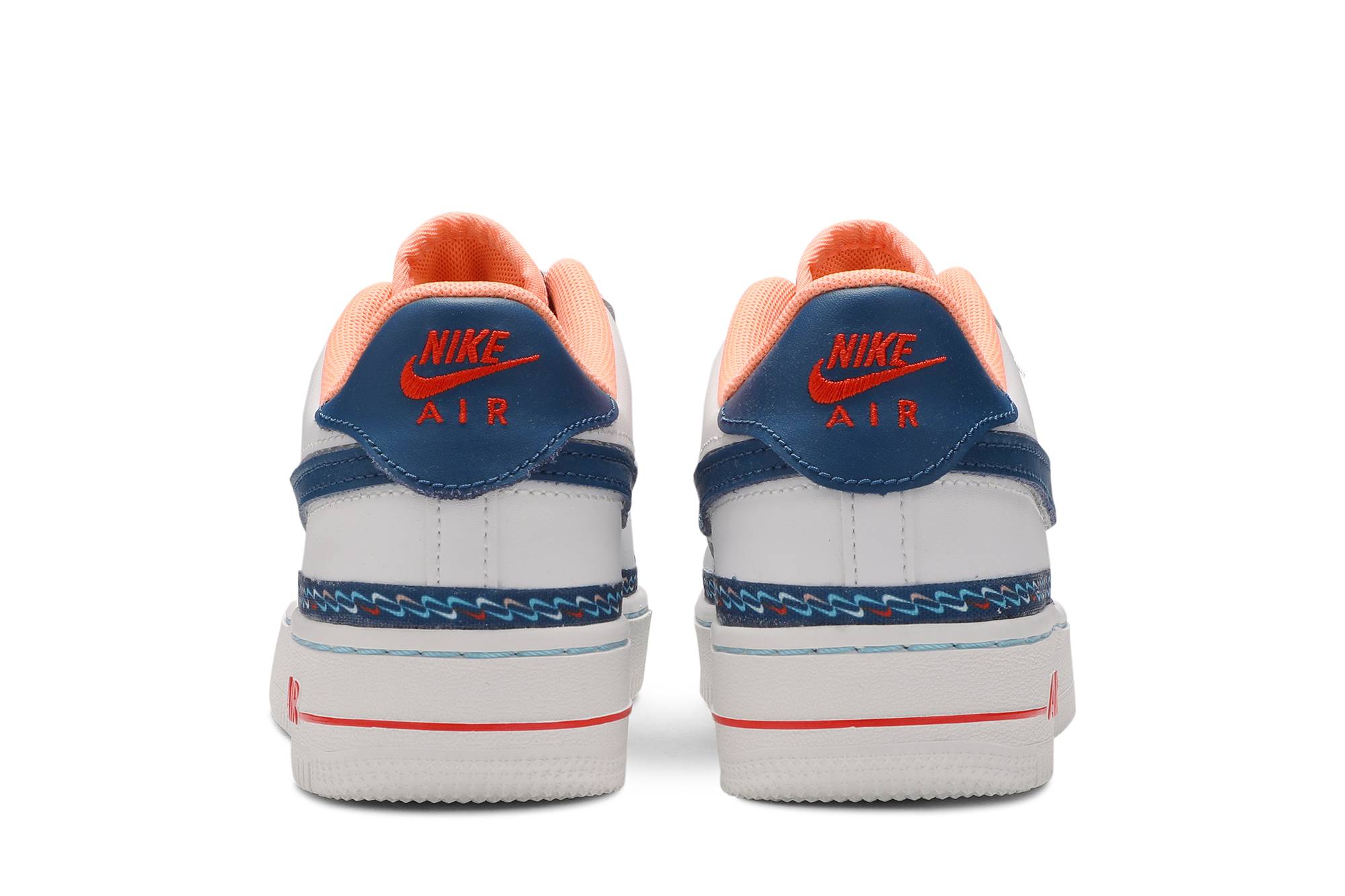 Details for Nike Air Force 1 Low Mini Swoosh 換鉤 輕便 低筒 板鞋 GS 白藍