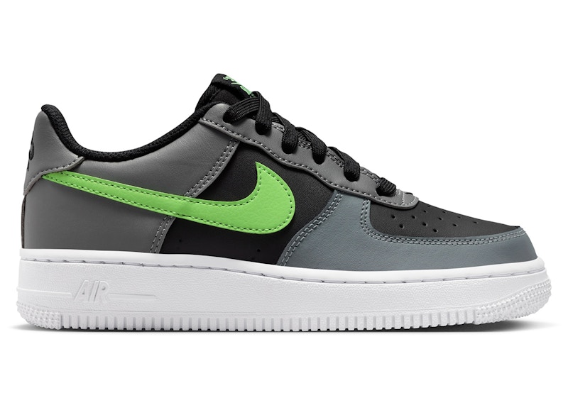 (Youth) Nike Air Force 1 Low Black Smoke Grey Lime Blast CT3839-010