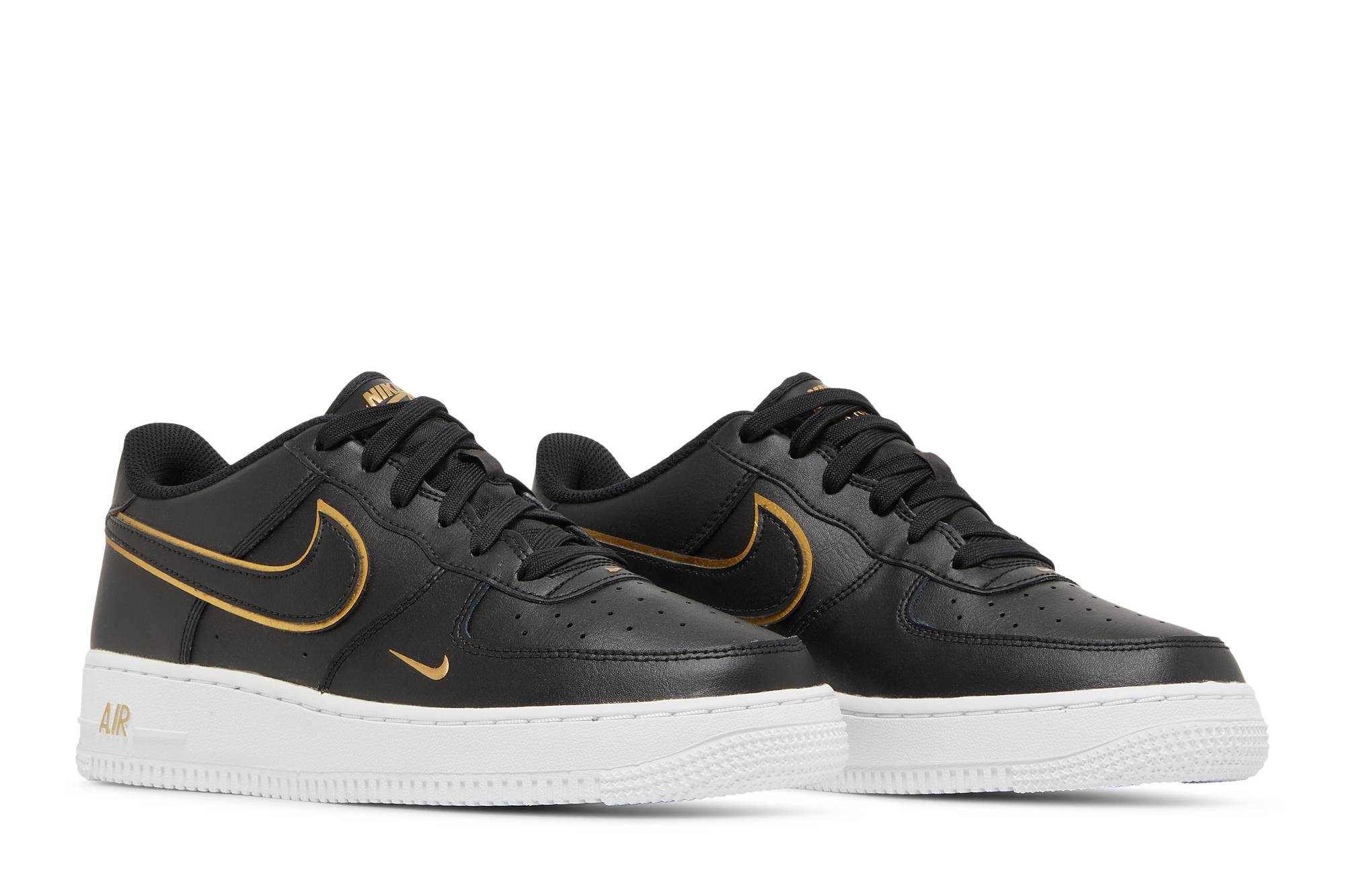 Cheap Nike Air Force 1 低筒防滑耐磨板鞋 GS 黑金
