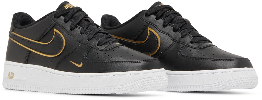 Nike Air Force 1 低筒防滑耐磨板鞋 GS 黑金 Cheap Nike Air Force 1 低筒防滑耐磨板鞋 GS 黑金