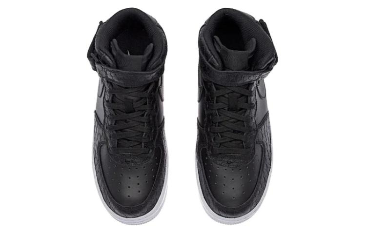 Shop Nike Air Force 1 Mid 透氣輕便 中筒 板鞋 GS 黑色