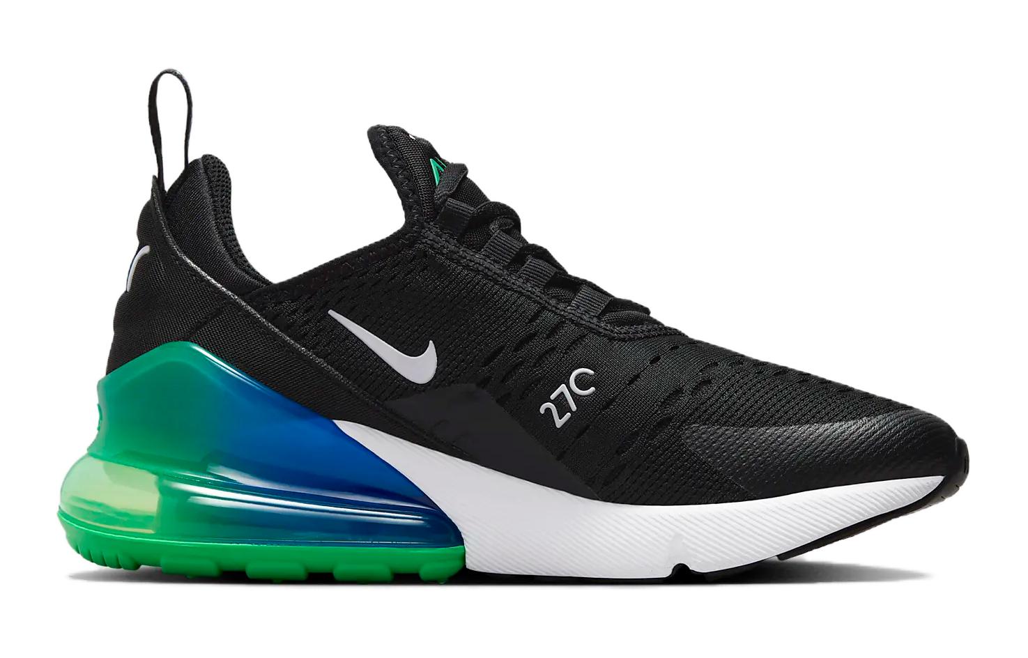 Order 耐吉  Air Max 270 減震防滑 低筒 跑步鞋 GS 黑綠