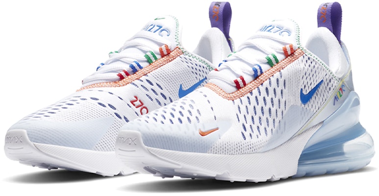 Nike Air Max 270 後掌氣墊 運動 減震耐磨 低幫 跑步鞋 GS 白藍 Lookbook Nike Air Max 270 後掌氣墊 運動 減震耐磨 低幫 跑步鞋 GS 白藍