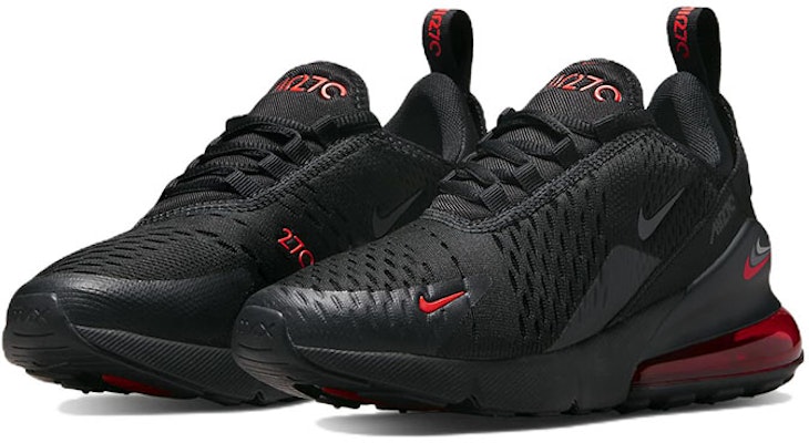 (Youth) Nike Air Max 270 Low Tops Athleisure Casual Sports Shoe Black Red DX9273-001 Lookbook (Youth) Nike Air Max 270 Low Tops Athleisure Casual Sports Shoe Black Red DX9273-001
