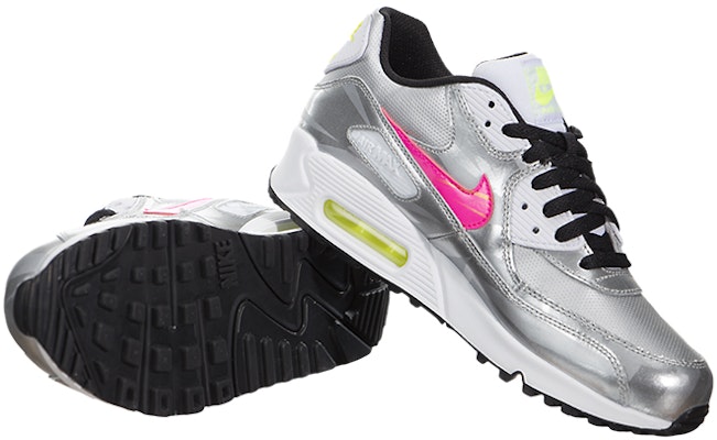 Nike Air Max 90 FB (GS) 氣墊復古跑步鞋 銀白色 Shop Nike Air Max 90 FB (GS) 氣墊復古跑步鞋 銀白色