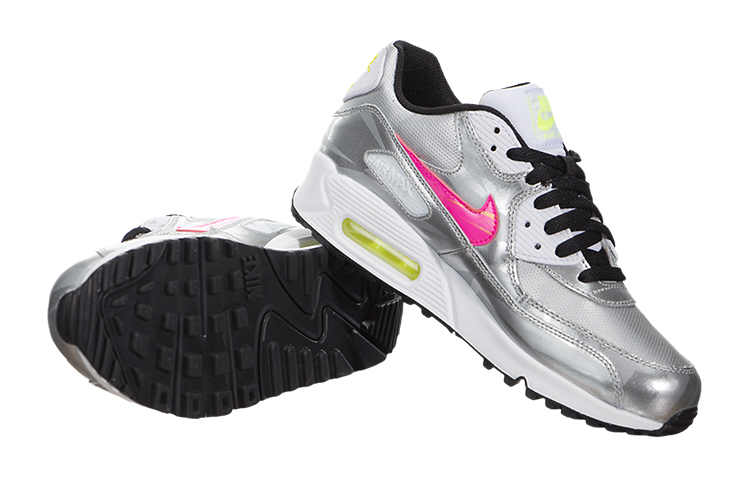 Shop (JR) Nike Air Max 90 FB 'Perak Metalik Hyper Pink' 705392-001