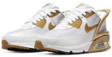 (JR) Nike Air Max 90 FlyEase 'Oro Metálico' CV0526-100 Lookbook (JR) Nike Air Max 90 FlyEase 'Oro Metálico' CV0526-100