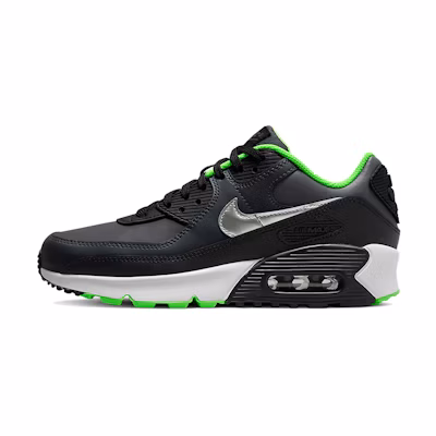 (Youth) Nike Air Max 90 Leather 'Black Dark Smoke Grey'
