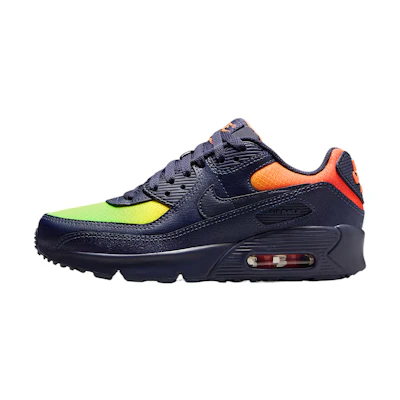 (Youth) Nike Air Max 90 Leather 'Blackened Blue Lemon Venom'