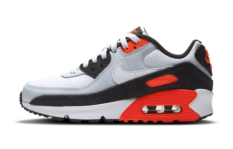 Buy (JR) 나이키 에어맥스 90 가죽 '풋볼 그레이 브라이트 크림슨' (79 characters) CD6864-012