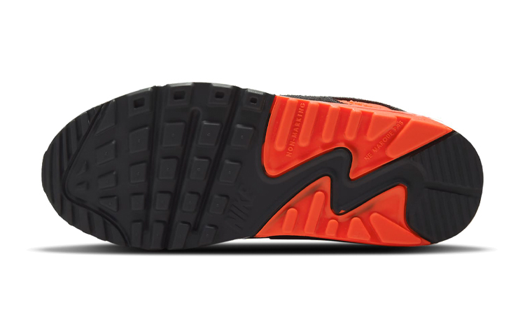 Details for (JR) 나이키 에어맥스 90 가죽 '풋볼 그레이 브라이트 크림슨' (79 characters) CD6864-012