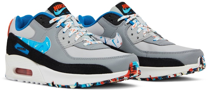 (JR) Nike Air Max 90 Leather 'Gris Niebla Multi Swoosh' DM7594-001 Cheap (JR) Nike Air Max 90 Leather 'Gris Niebla Multi Swoosh' DM7594-001