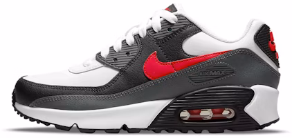 (Youth) Nike Air Max 90 Leather 'Iron Grey University Red' CD6864-113 (Youth) Nike Air Max 90 Leather 'Iron Grey University Red' CD6864-113
