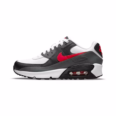 (Youth) Nike Air Max 90 Leather 'Iron Grey University Red'